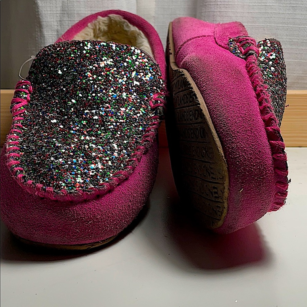 Pink Glittery Loafers